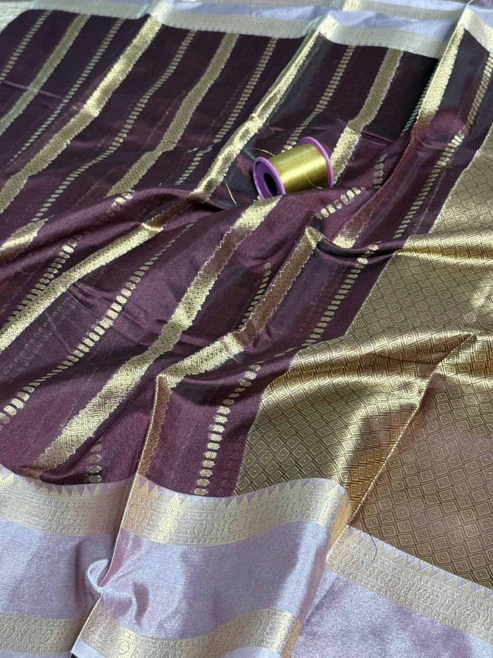 Rare Wine Traditional Weave Softsilk Saree