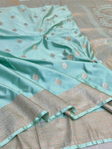 Sea Green Premium Mashru Katan Saree 