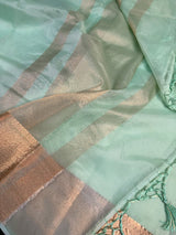 Sea Green Organza Silk Banarasi Saree