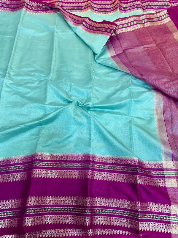 Sea Green Warm Silk Meenakari Banarasi Saree