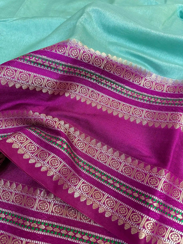 Sea Green Warm Silk Meenakari Banarasi Saree