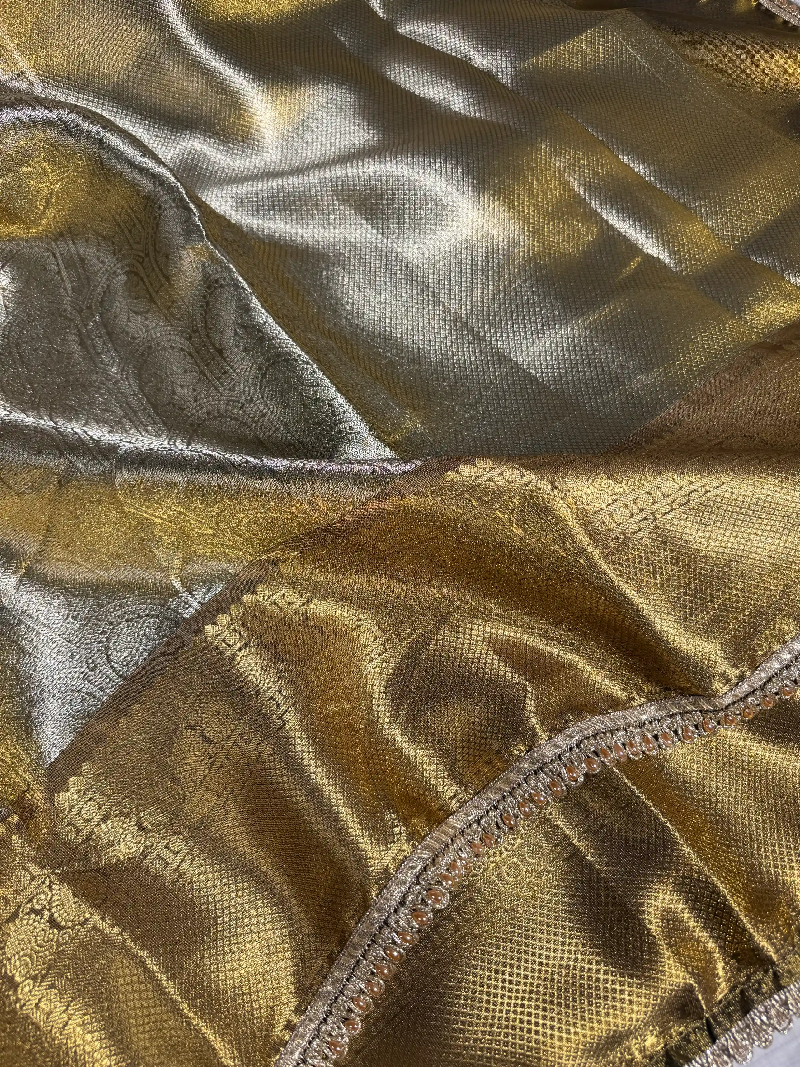 Shobhita Ma’am Kanjivaram Tissue Silk Designer Lace Work Banarasi Saree