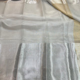 Silver Kota Tissue Silk Zari Banarasi Saree