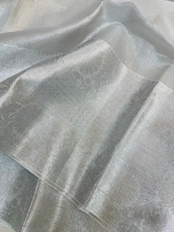 Silver Kota Tissue Silk Zari Banarasi Saree