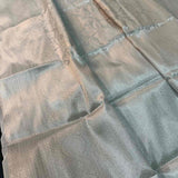 Silver Zari Woven Soft Silk Zari Embossed Floral Banarasi Saree