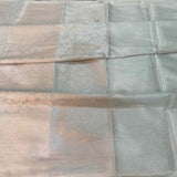 Silver Zari Woven Soft Silk Zari Embossed Floral Banarasi Saree
