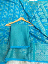 Sky Blue Crepe Georgette Exclusive Banarasi Saree