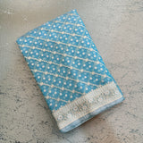 Sky Blue Pure Cotton Ikkat Jamdani Saree