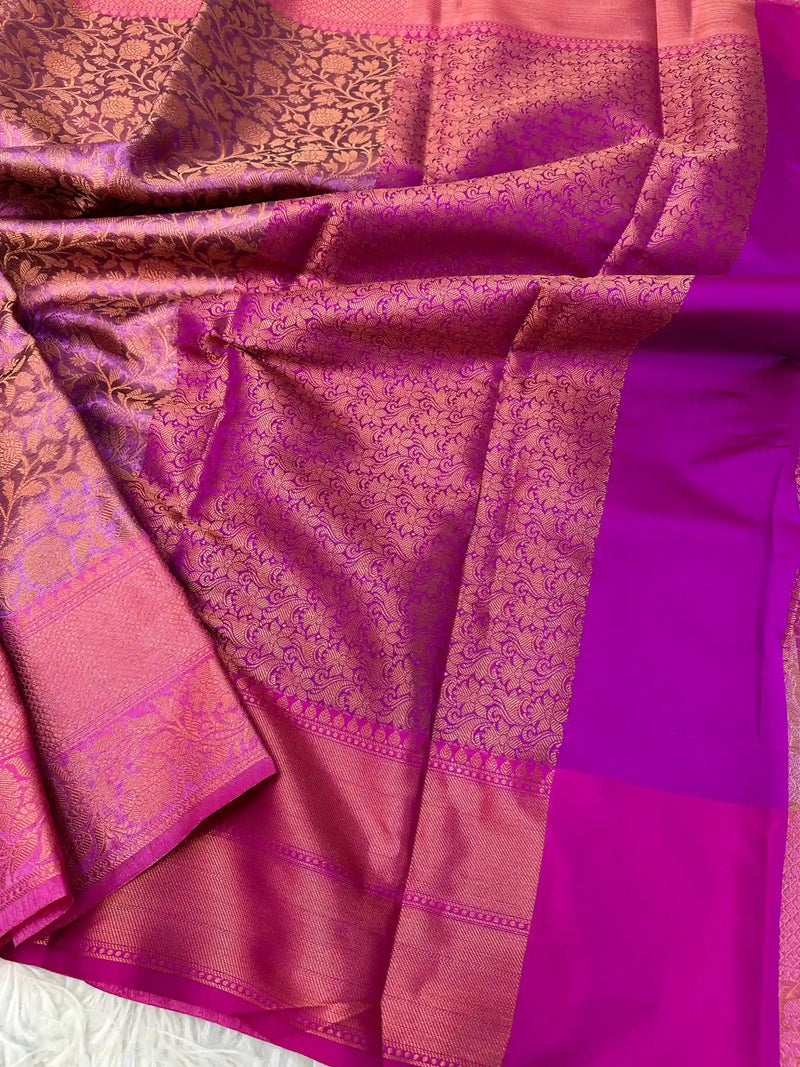 Soft Tissue Silk Flora Embossed Banarasi Saree