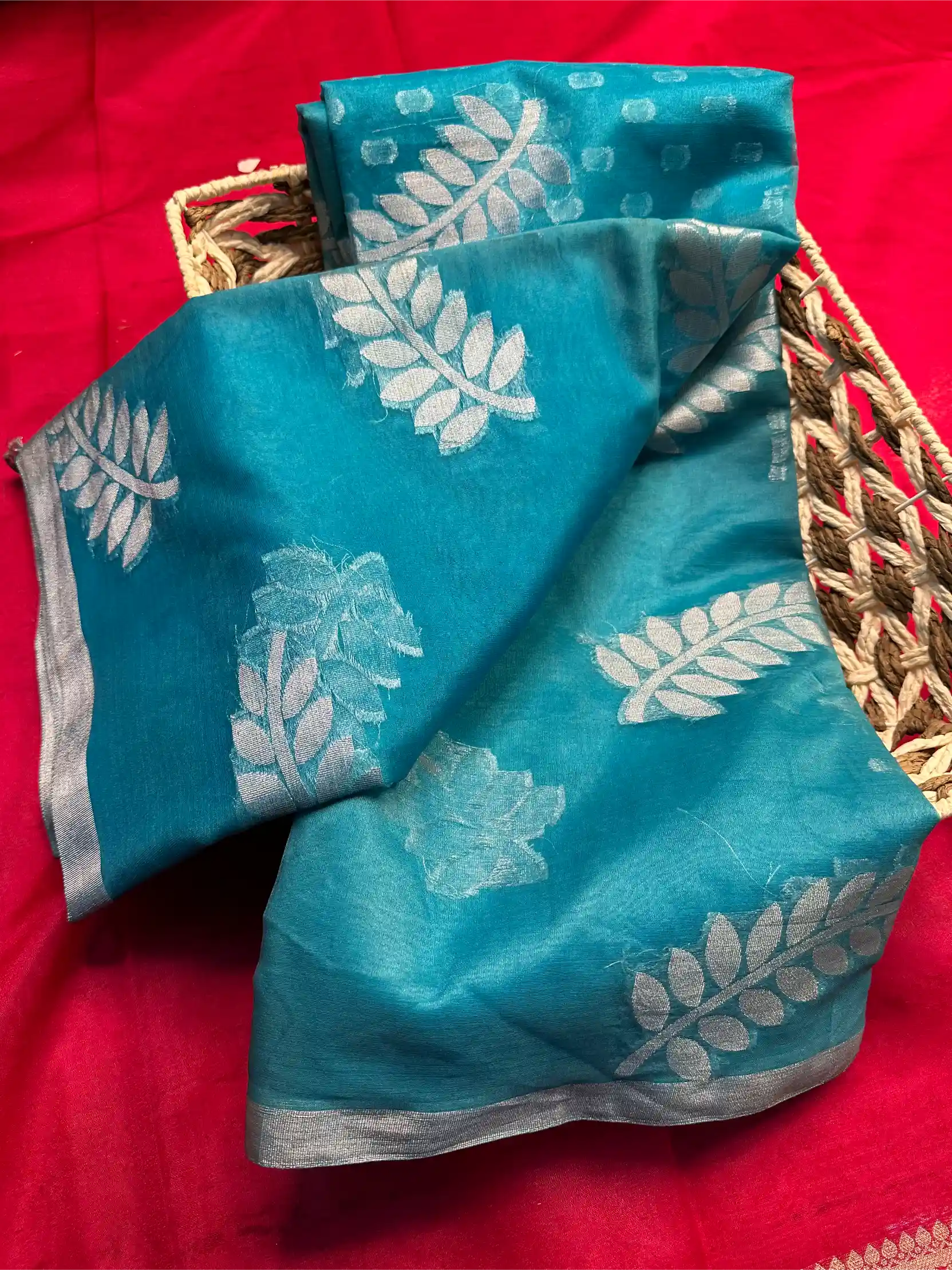 Beautiful Softsilk Embossed Weave Banarasi Saree