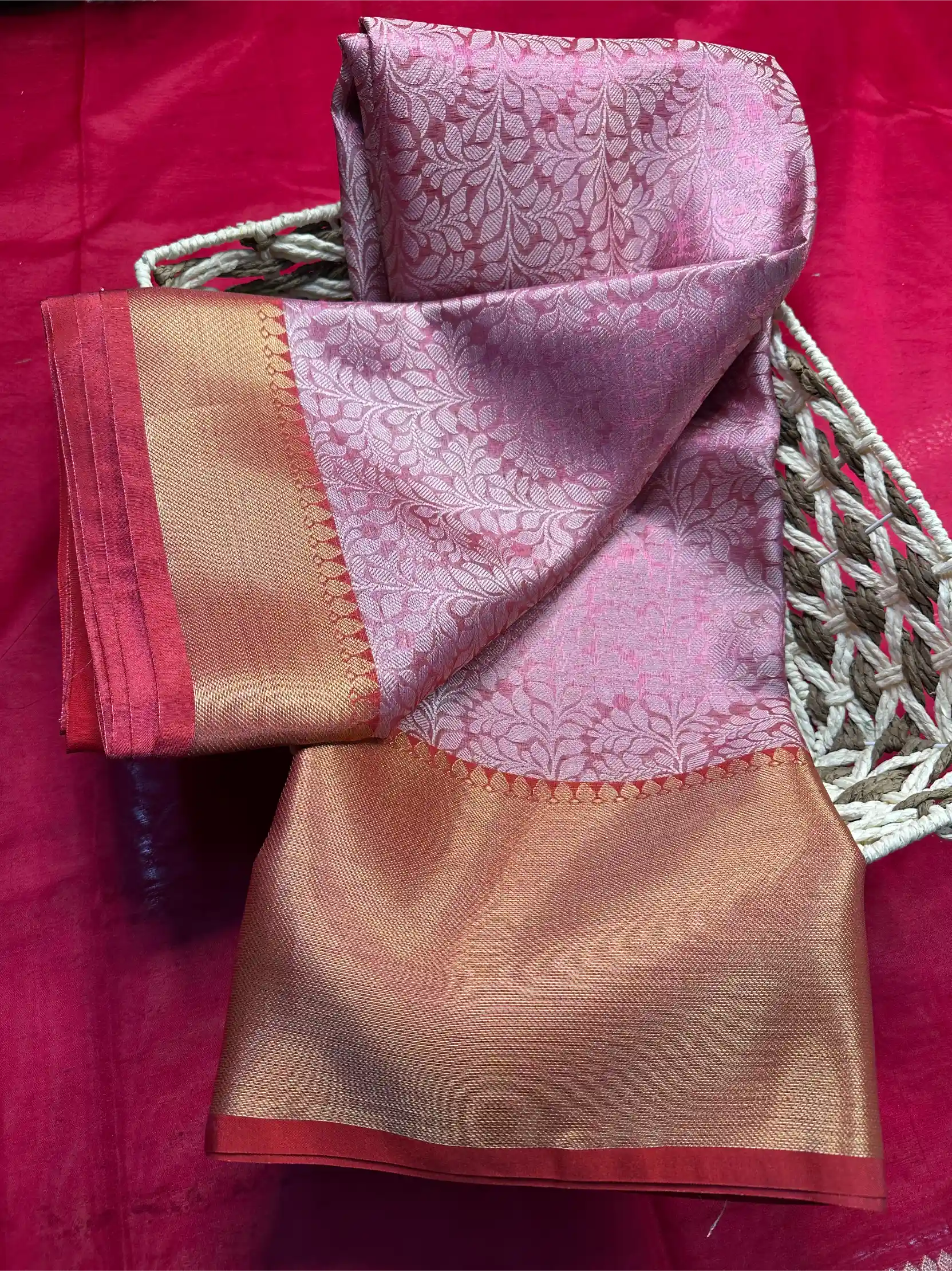 Beautiful Softsilk Embossed Weave Banarasi Saree