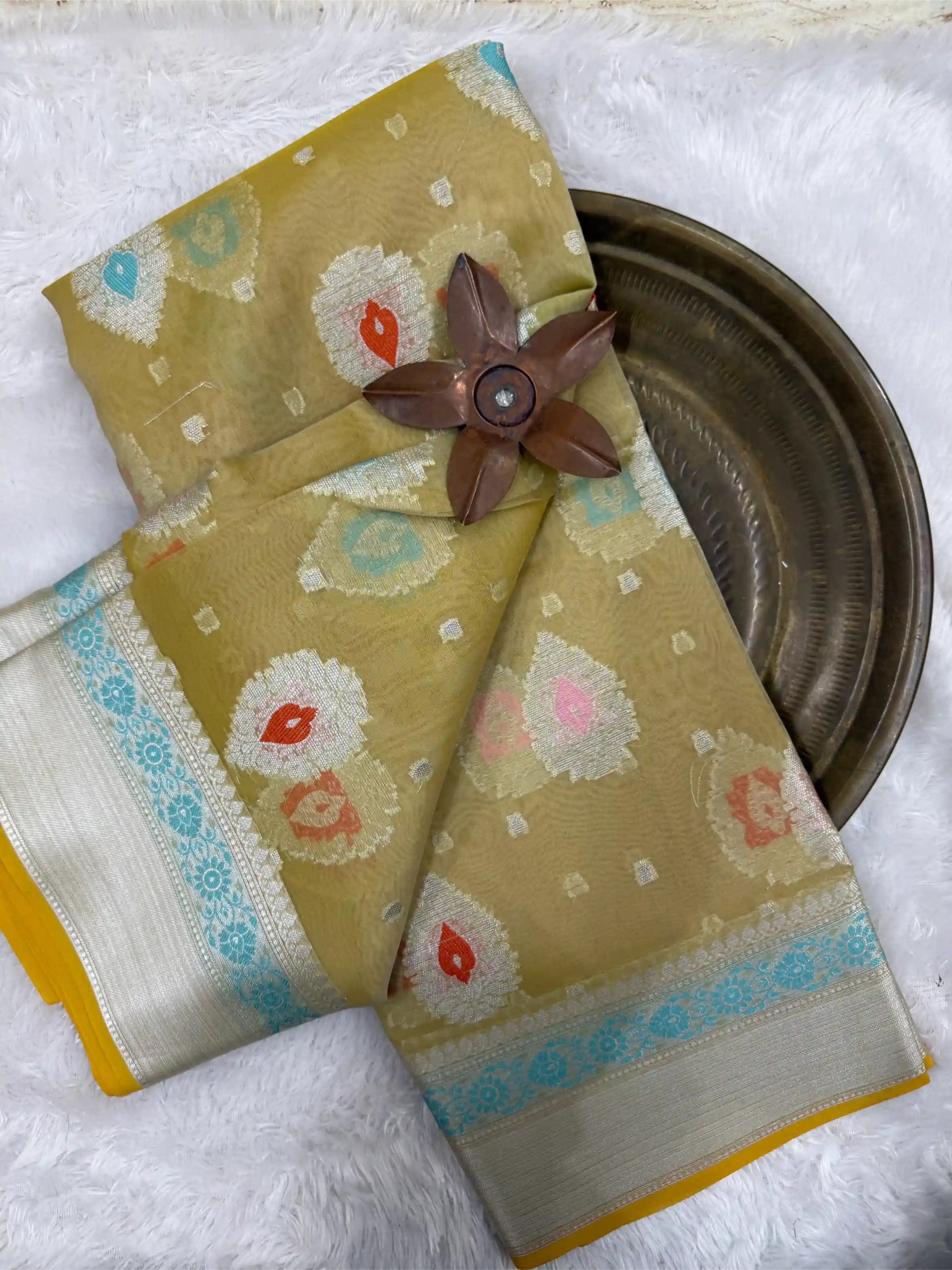 Beautiful Softsilk Embossed Weave Banarasi Saree