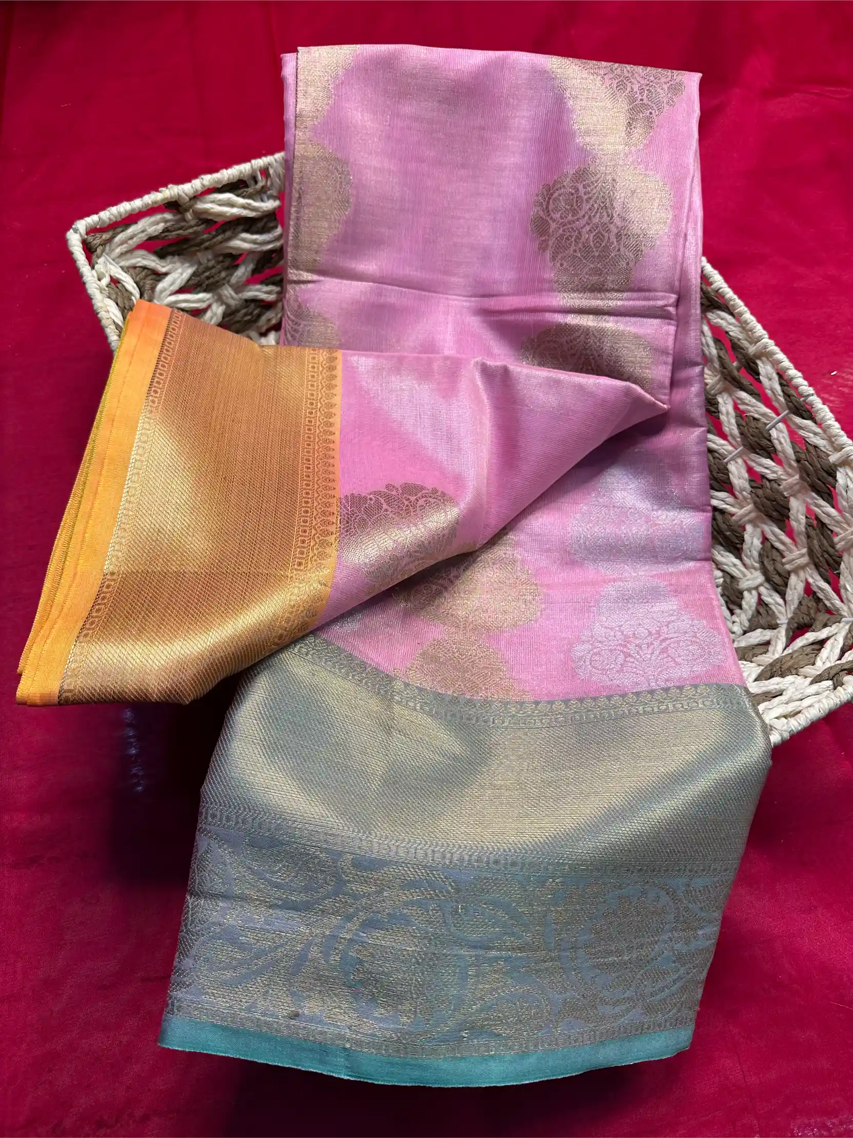 Beautiful Softsilk Embossed Weave Banarasi Saree