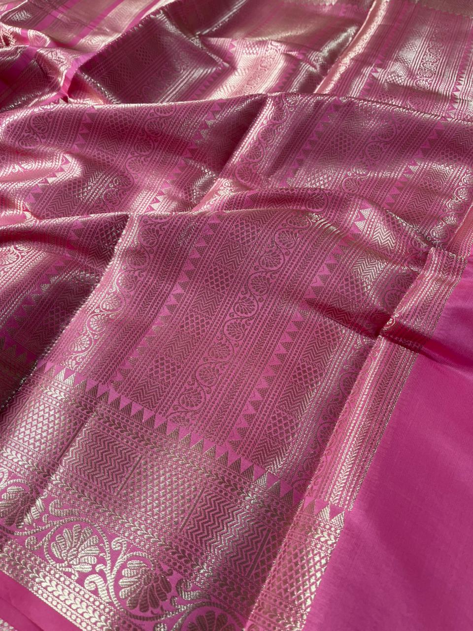 Sreeleela Mam Inspired Katan Tissue Silk Banarasi Saree