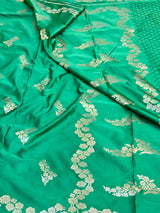 Subtle Green Premium Mashru Katan Banarasi Saree