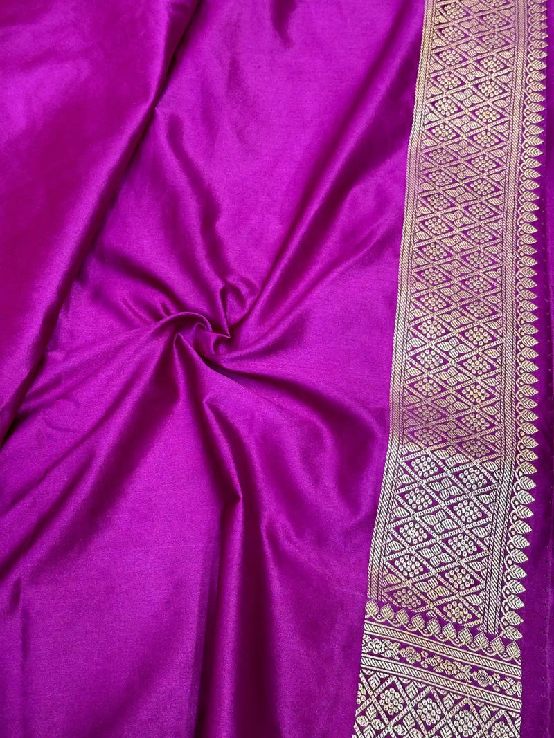 Subtle Majenta Premium Mashru Katan Saree 