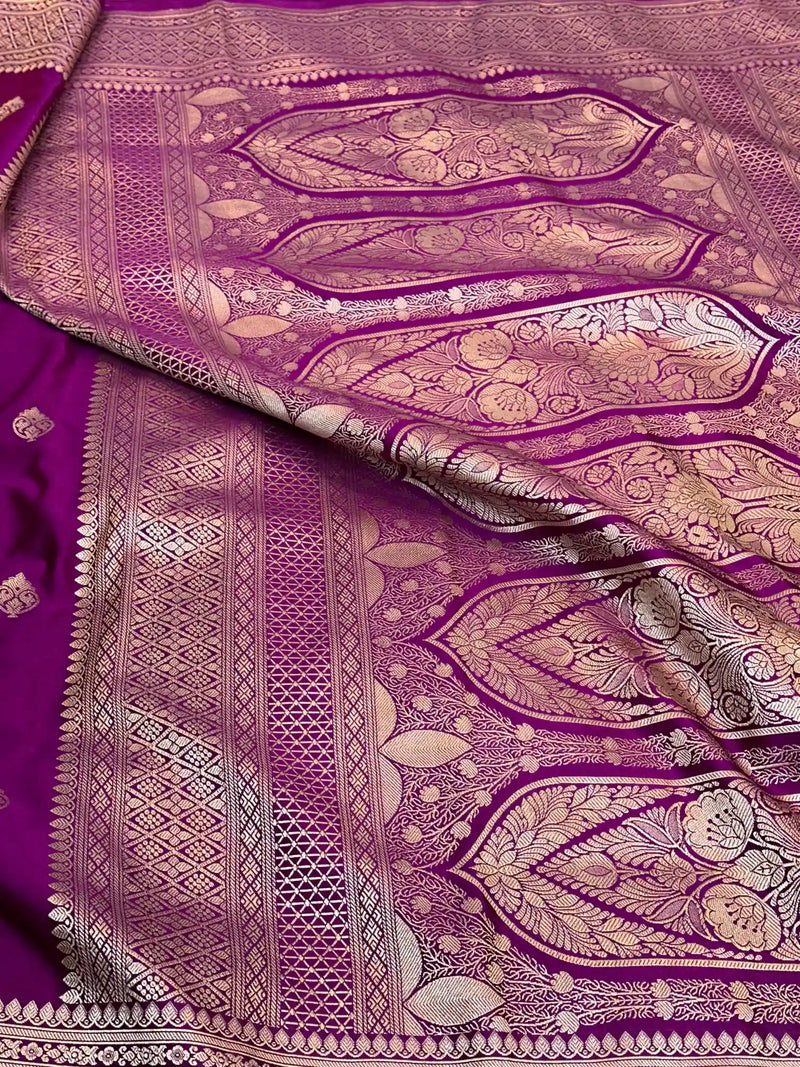 Subtle Majenta Premium Mashru Katan Saree 