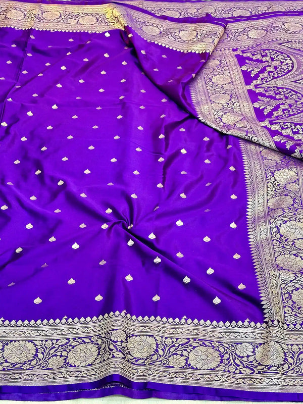 Subtle Purple Premium Mashru Katan Saree