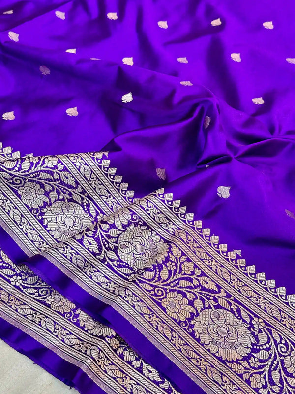 Subtle Purple Premium Mashru Katan Saree