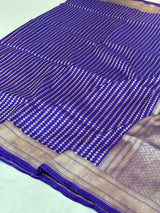 Subtle Violet Shade Pure Katan Silk Banarasi Saree with Sona Roopa Intricate Unique Designs
