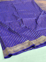 Subtle Violet Shade Pure Katan Silk Banarasi Saree with Sona Roopa Intricate Unique Designs
