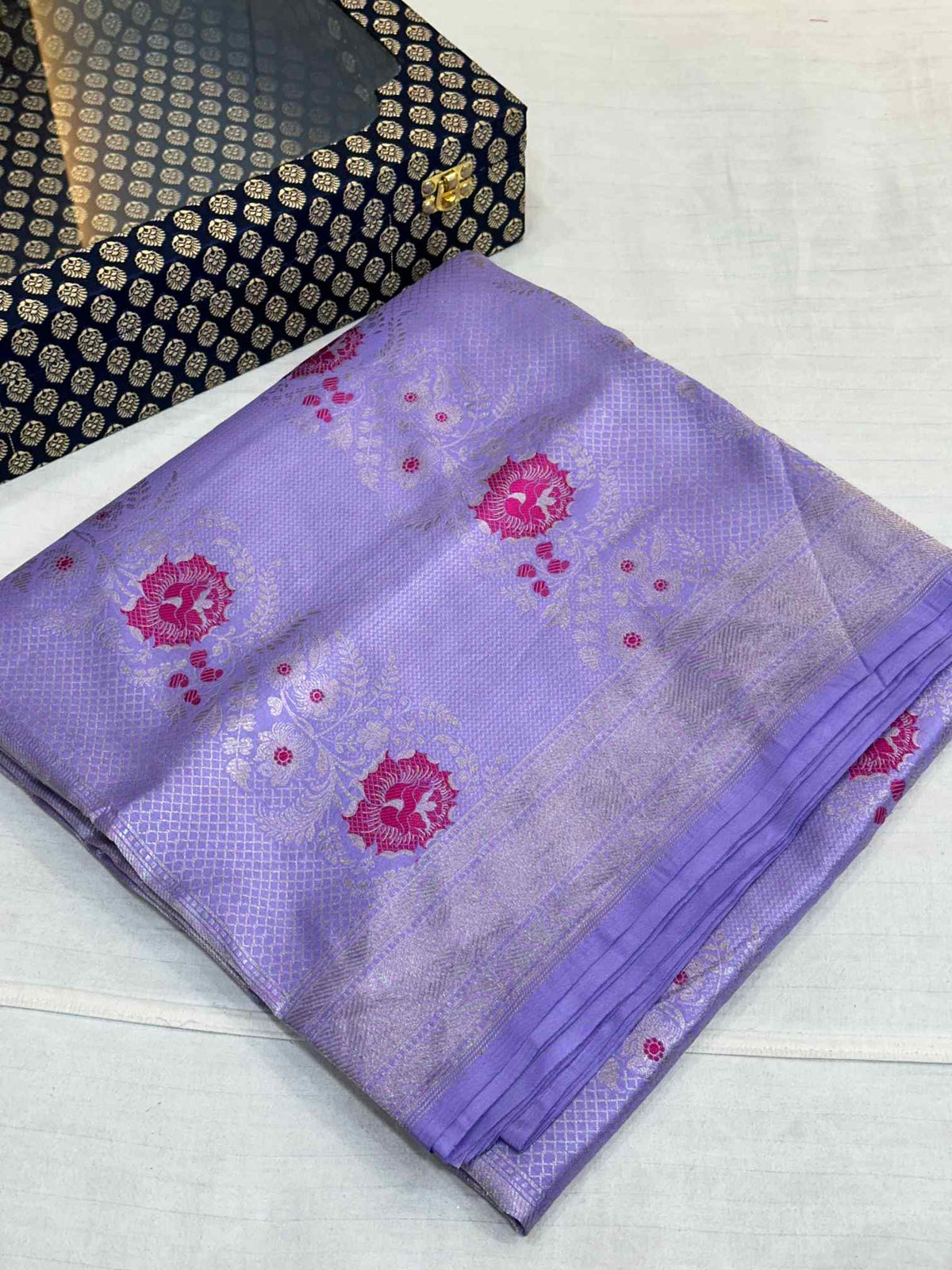 Pure Katan Silk Saree/ Silk mark certified saree