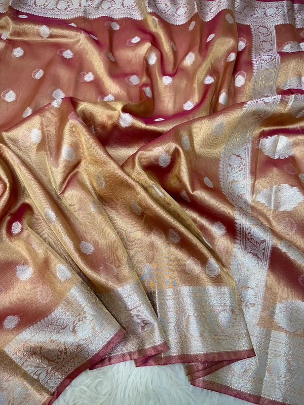 Tissue Silk Khaddi Buti Banarasi Saree