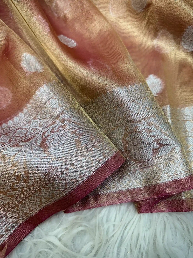 Tissue Silk Khaddi Buti Banarasi Saree