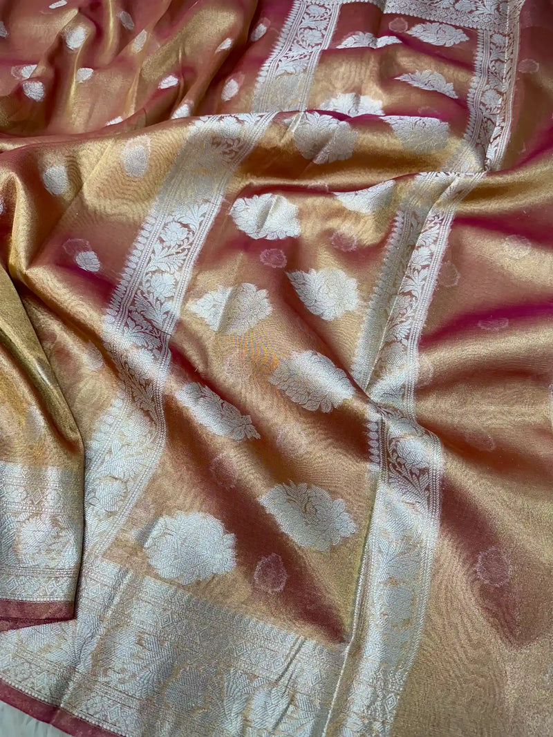 Tissue Silk Khaddi Buti Banarasi Saree