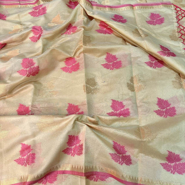 Tusser Soft Cotton Silk Zari Banarasi Saree