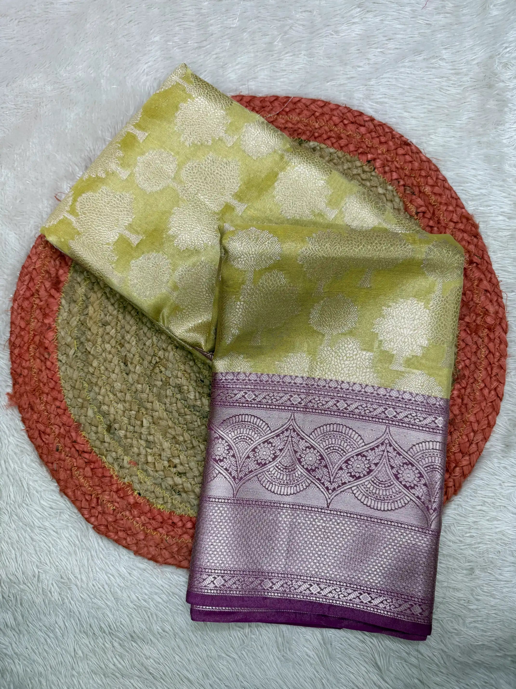 Contemporary Weave Kora Tissue Silk Banarasi Saree