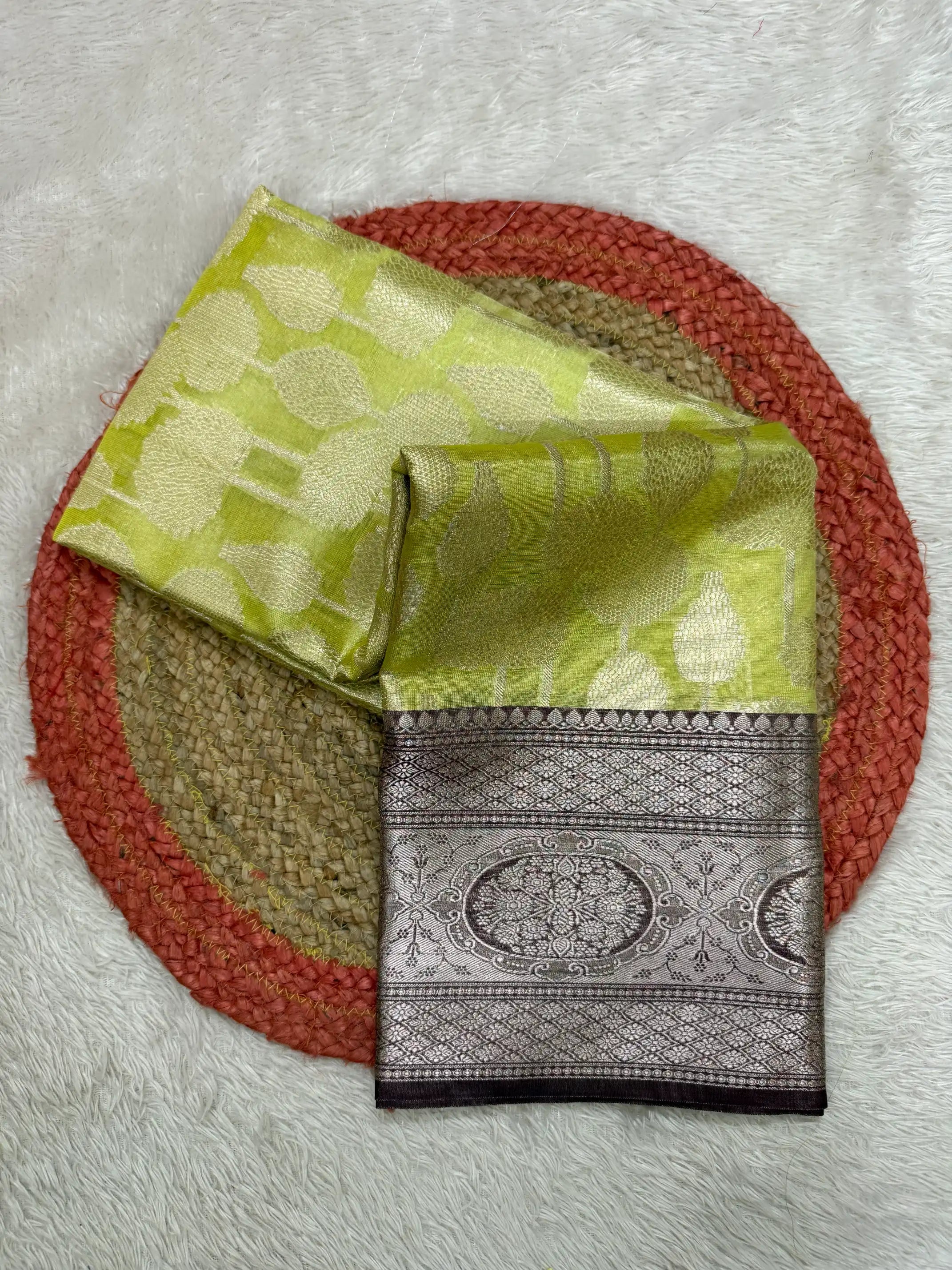 Contemporary Weave Kora Tissue Silk Banarasi Saree