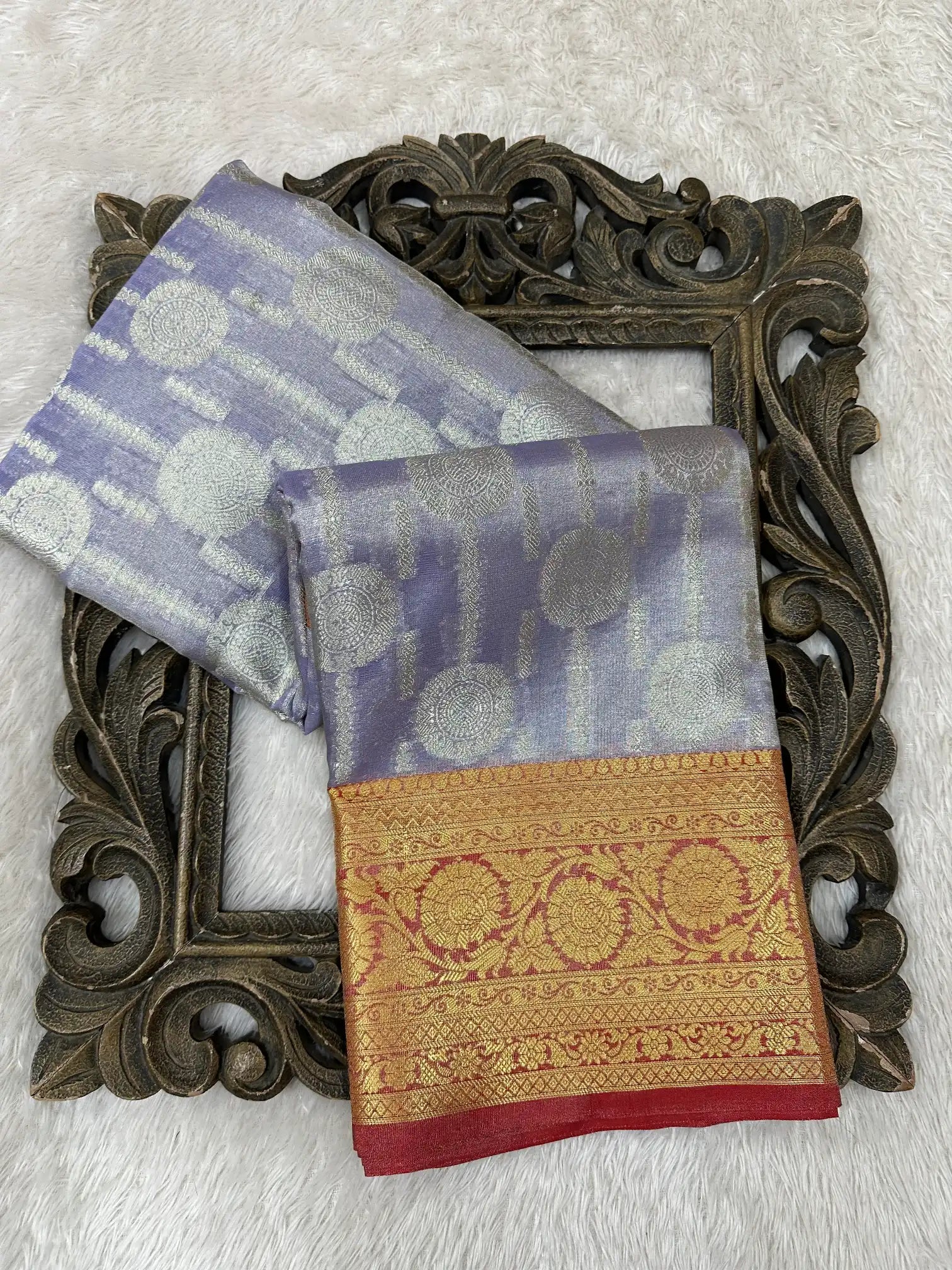 Contemporary Weave Kora Tissue Silk Banarasi Saree