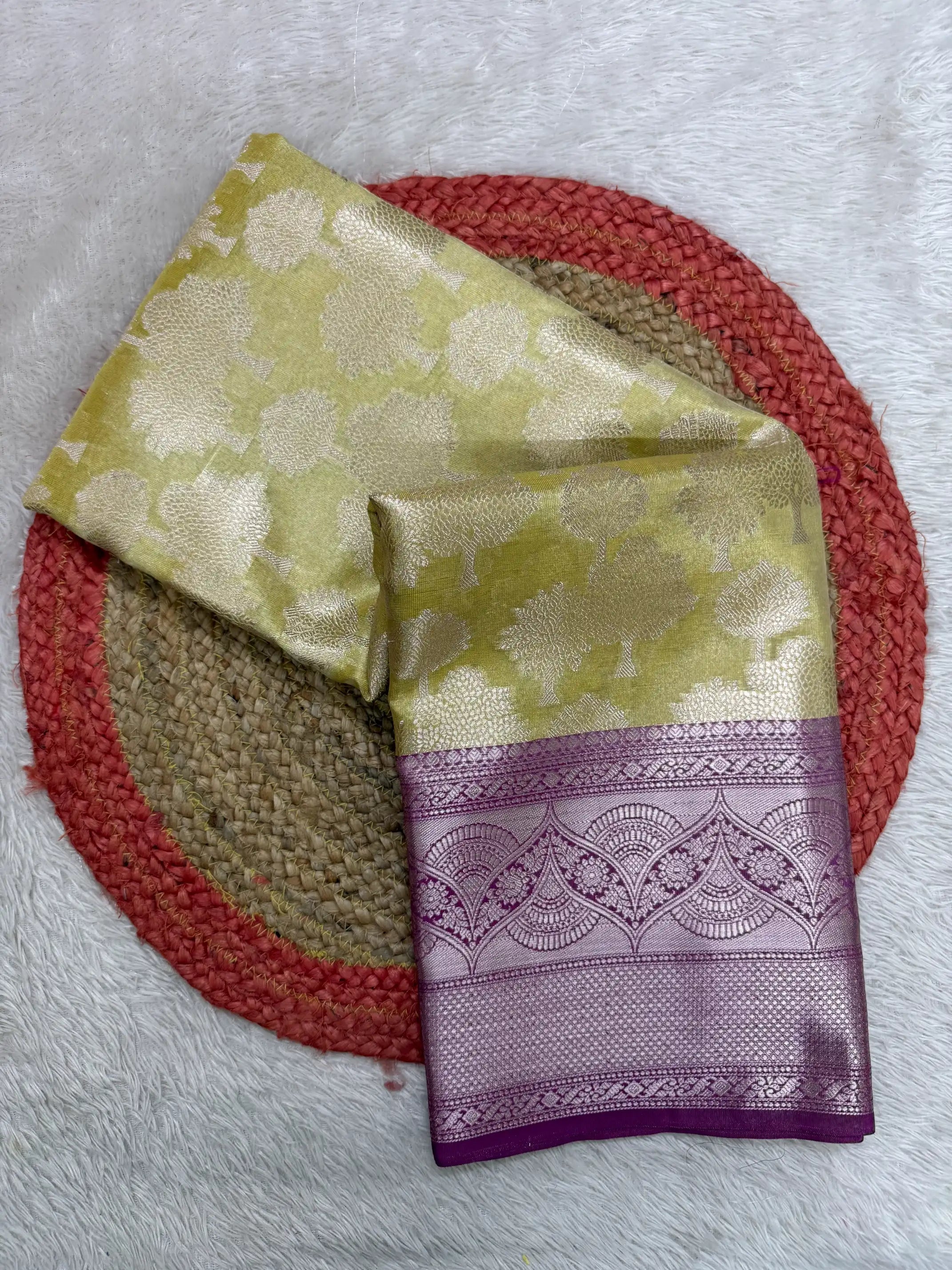 Contemporary Weave Kora Tissue Silk Banarasi Saree