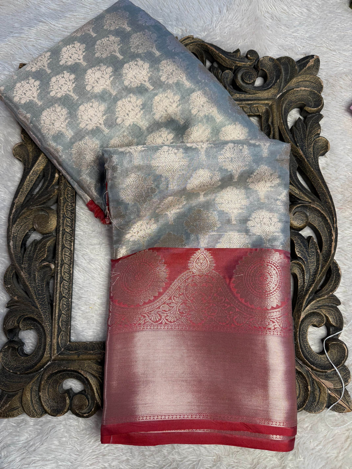 Eccentric zari weave Softsilk Banarasi Saree