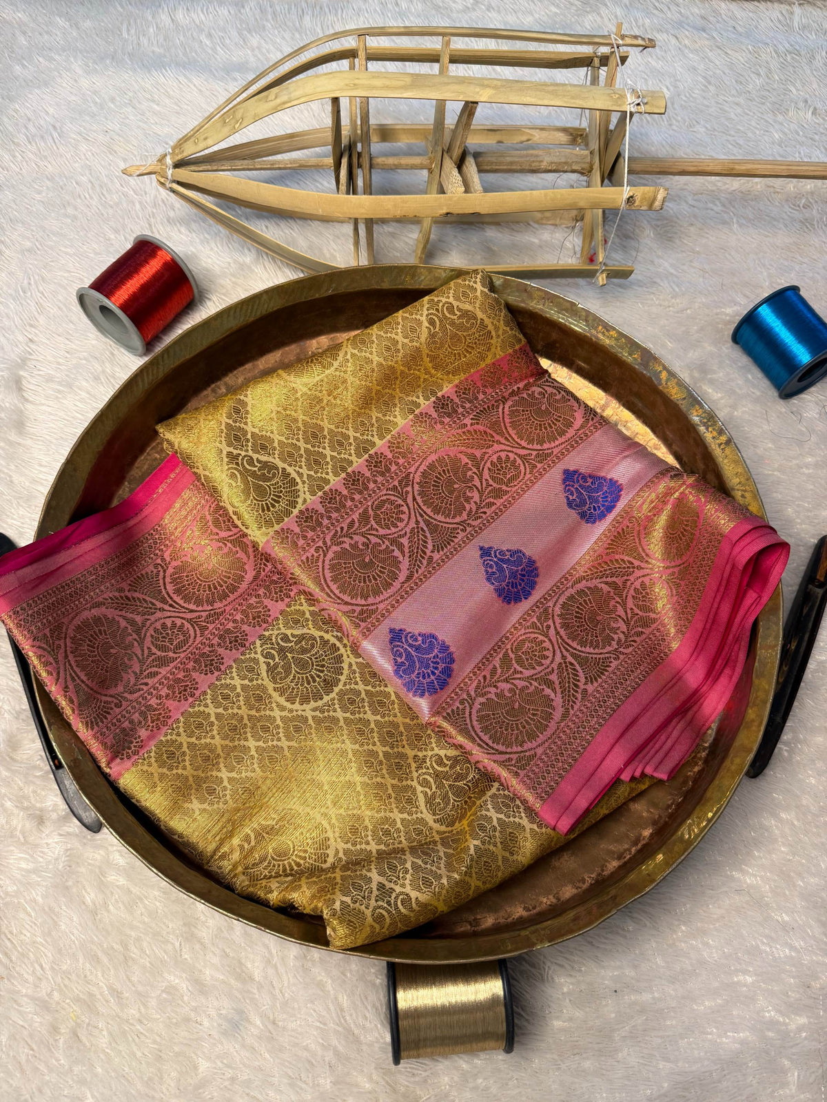 Eccentric zari weave Softsilk Banarasi Saree