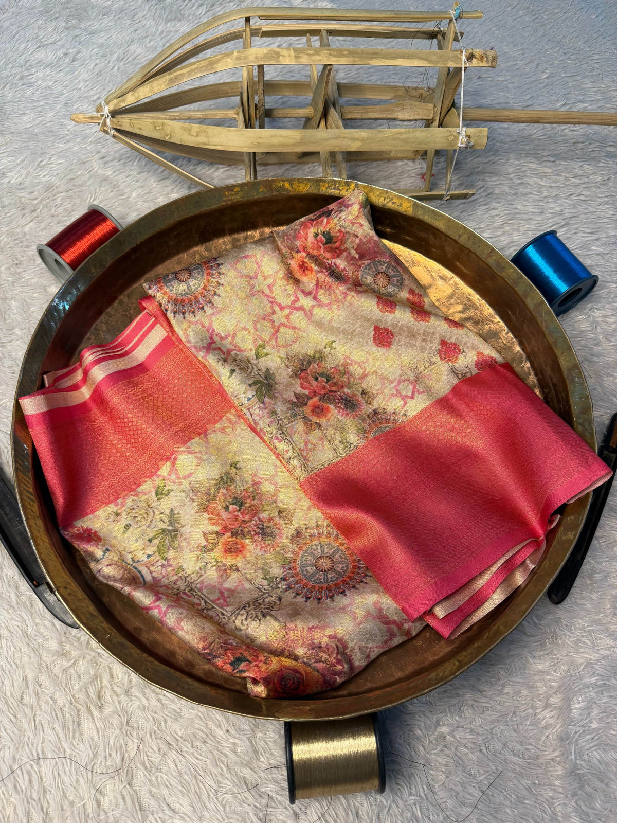 Eccentric zari weave Softsilk Banarasi Saree