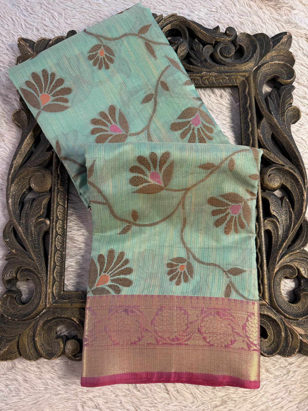 Eccentric zari weave Softsilk Banarasi Saree