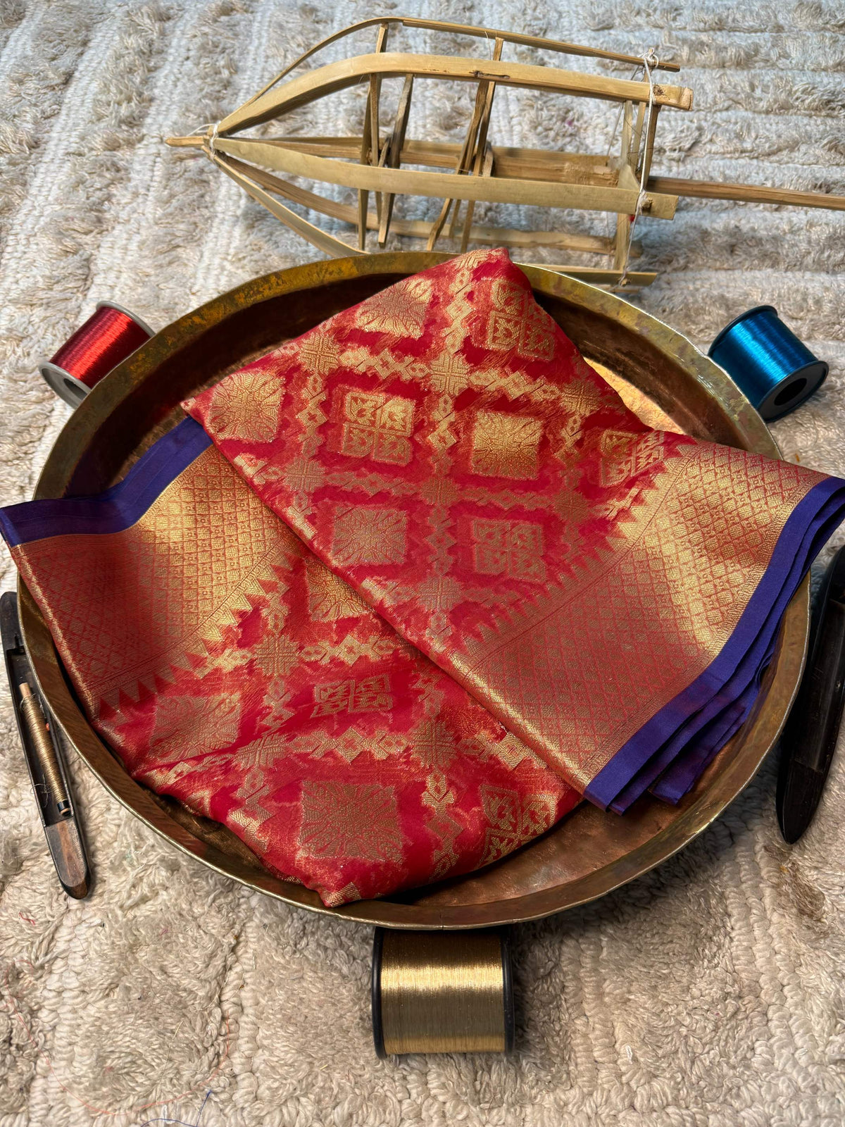 Eccentric zari weave Softsilk Banarasi Saree