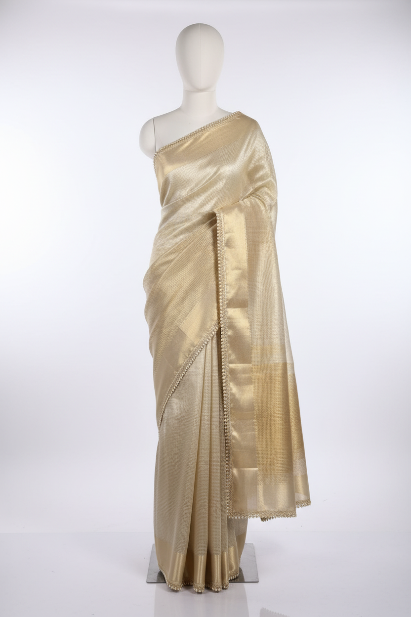 Water Zari Kanjivaram Tissue Silk Brocade Weave Designer Saree