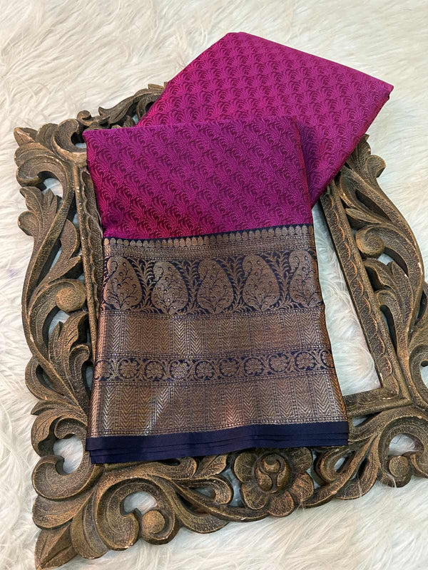 Beautiful Light Purple Shade Kanchi Kora Silk Saree