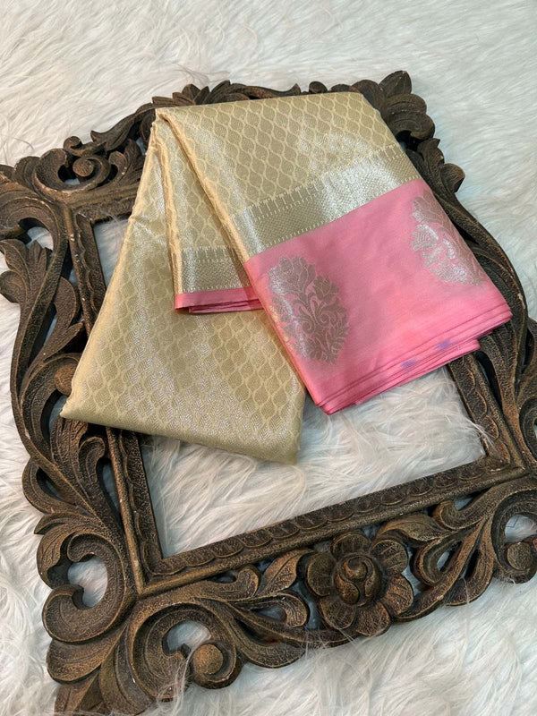 Soft Tissue Silk Jacquard Banarasi Saree
