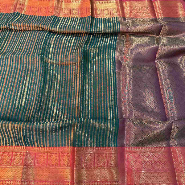 Green Patti Silk Handloom Banarasi Saree