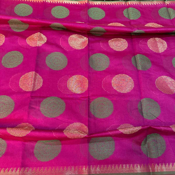 Dark Purple Soft Cotton Silk Banarasi Saree