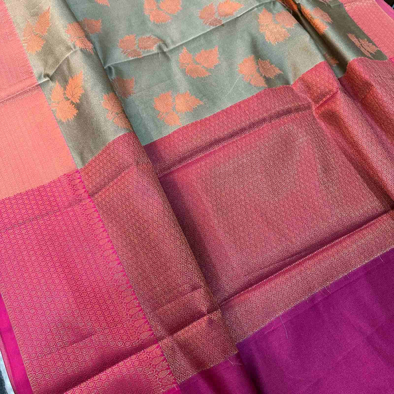 Beige Cotton Silk Banarasi Saree - Theuseeshop