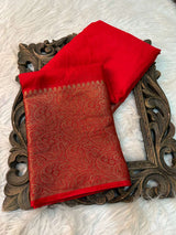 Red Colour Shade Warm Silk Saree