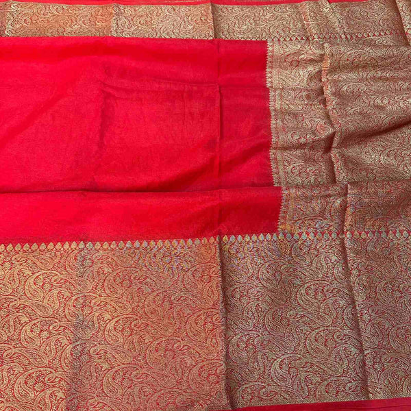 Red Colour Shade Warm Silk Saree