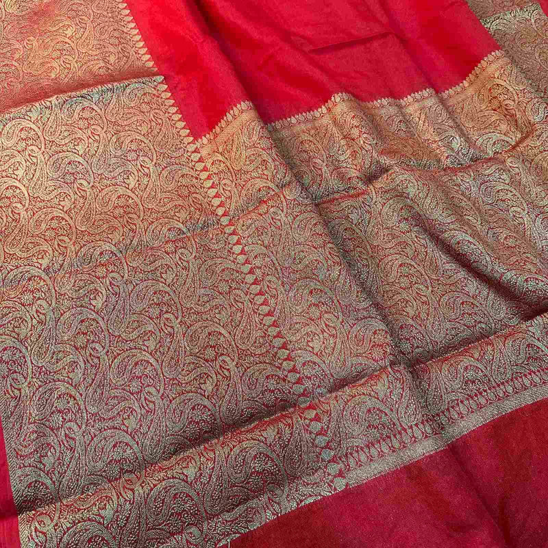 Red Colour Shade Warm Silk Saree