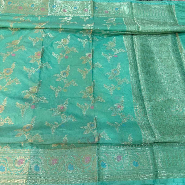 Sea Green Warm Silk Banarasi Alfi Saree