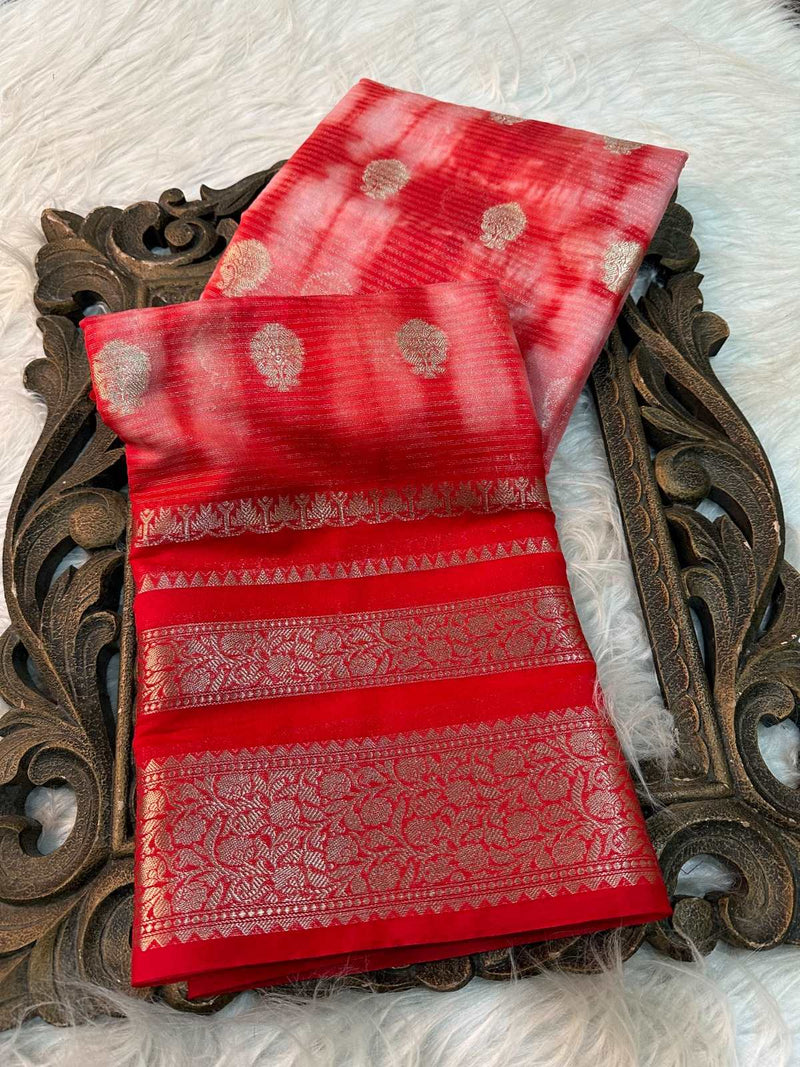 Red Colour Shade Warm Silk Saree